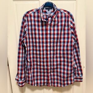 Men’s Tommy Hilfiger Red and Blue Checkered Shirt. Size 16